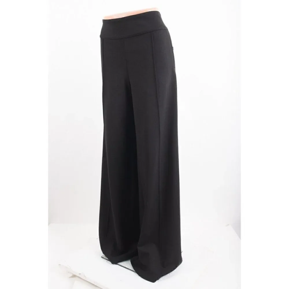The Cause Collection Lisi Wide-Leg Stretch Pants Trousers L Large Black Snap NWT